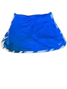 Nike active skort skirt with shorts DriFit blue girls L white piping